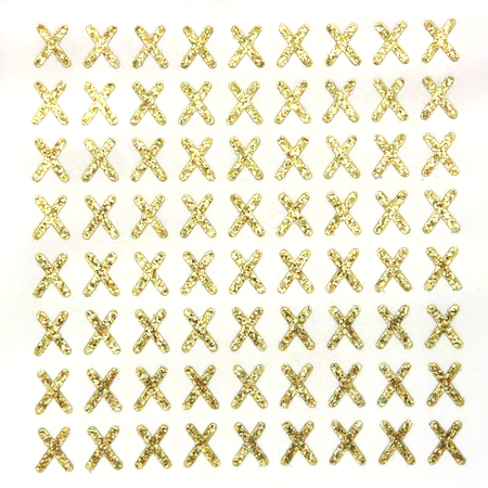 Petite - 1/2" Soft Gold Glitter Letter Sheet - X - 72 per sheet