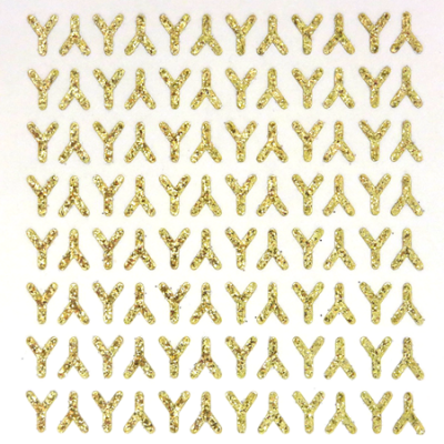 Petite - 1/2" Soft Gold Glitter Letter Sheet - Y - 96 per sheet