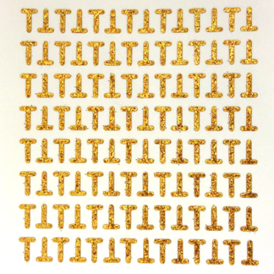 Petite - 1/2" Old Gold Glitter Letter Sheet - T- 112 per sheet