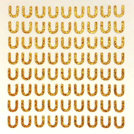 Petite - 1/2" Old Gold Glitter Letter Sheet - U - 72 per sheet