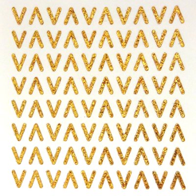 Petite - 1/2" Old Gold Glitter Letter Sheet - V - 80 per sheet