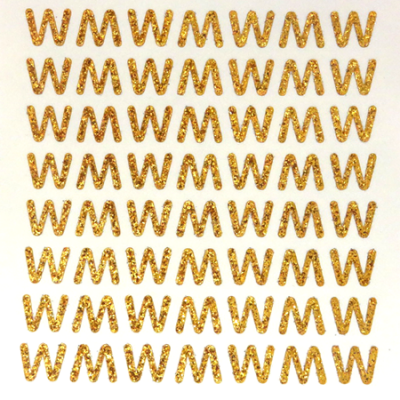 Petite - 1/2" Old Gold Glitter Letter Sheet - W - 56 per sheet