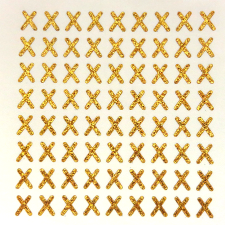 Petite - 1/2" Old Gold Glitter Letter Sheet - X - 72 per sheet