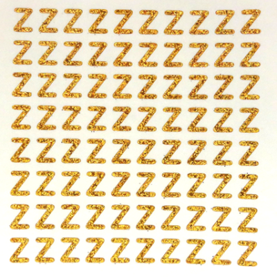 Petite - 1/2" Old Gold Glitter Letter Sheet - Z - 80 per sheet