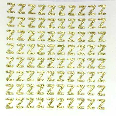 Petite - 1/2" Soft Gold Glitter Letter Sheet - Z - 80 per sheet