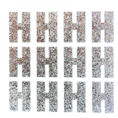 1.5" Glitter Letter Sheet - H - Silver - 12 per sheet