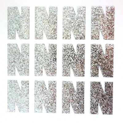 1.5" Glitter Letter Sheet - N - Silver - 12 per sheet