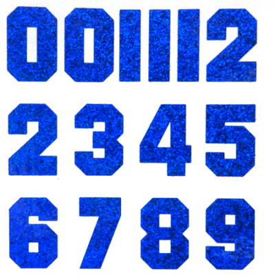 1.5" Royal Glitter Number Sheet - 14 per Sheet