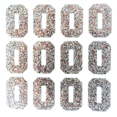 1.5" Glitter Letter Sheet - O - Silver - 12 per sheet