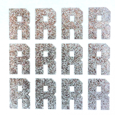 1.5" Glitter Letter Sheet - R - Silver - 12 per sheet