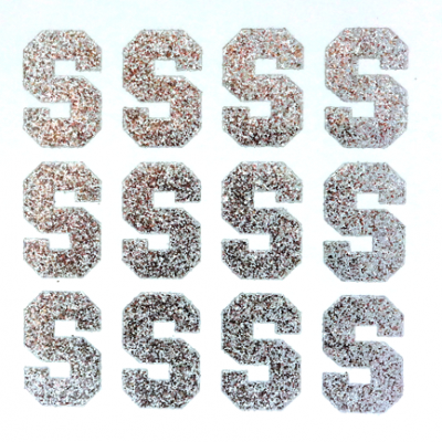 1.5" Glitter Letter Sheet - S - Silver - 12 per sheet