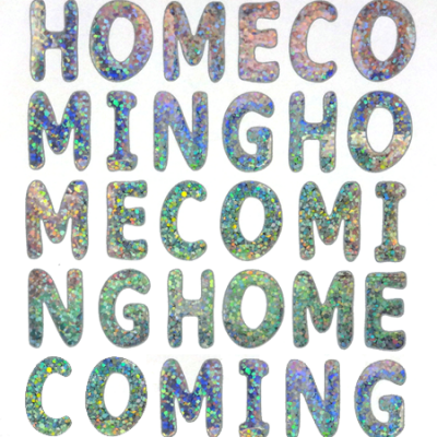 1" Holographic Silver "HOMECOMING" Sheet - 3 sets per sheet