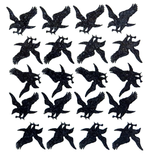 Eagle Glitter Sticker Sheet - Black - 20 per sheet
