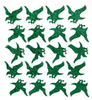 Eagle Glitter Sticker Sheet - Emerald - 20 per sheet