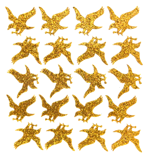 Eagle Glitter Sticker Sheet - Old Gold - 20 per sheet