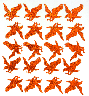 Eagle Glitter Sticker Sheet - Orange - 20 per sheet