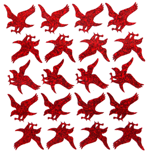 Eagle Glitter Sticker Sheet - Red - 20 per sheet