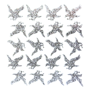 Eagle Glitter Sticker Sheet - Silver - 20 per sheet