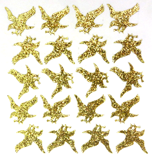 Eagle Glitter Sticker Sheet - Soft Gold - 20 per sheet