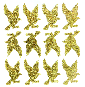 Falcon Glitter Sticker Sheet - Soft Gold - 12 per sheet