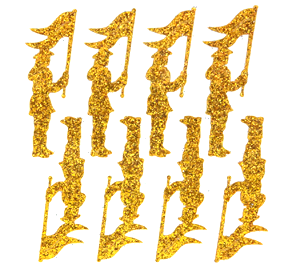 Flag Corp Glitter Sticker Sheet - Old Gold - 8 per sheet