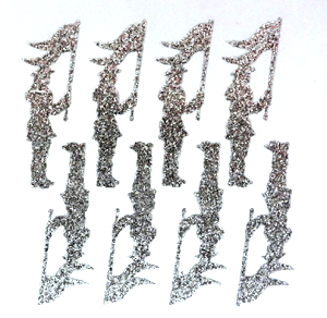 Flag Corp Glitter Sticker Sheet - Silver - 8 per sheet