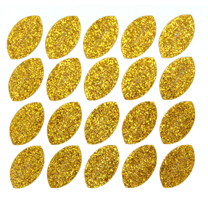 Football Glitter Sticker Sheet - Old Gold - 20 per sheet