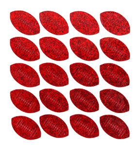 Football Glitter Sticker Sheet - Red - 20 per sheet
