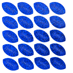 Football Glitter Sticker Sheet - Royal - 20 per sheet