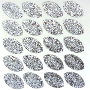 Football Glitter Sticker Sheet - Silver - 20 per sheet