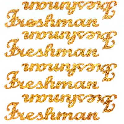 Freshman Glitter Sticker Sheet - Old Gold - 8 per sheet
