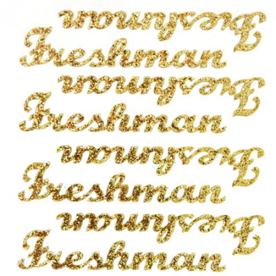 Freshman Glitter Sticker Sheet - Soft Gold - 8 per sheet