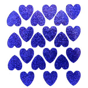 Heart Glitter Sticker Sheet - Purple - 21 per sheet