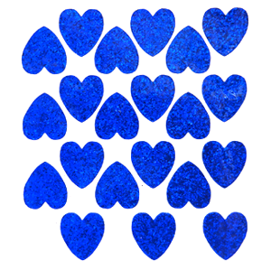 Heart Glitter Sticker Sheet - Royal - 21 per sheet