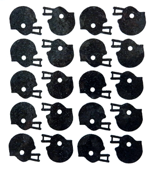Helmet Glitter Sticker Sheet - Black - 20 per sheet