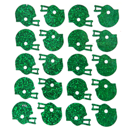 Helmet Glitter Sticker Sheet - Emerald - 20 per sheet