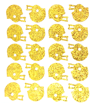 Helmet Glitter Sticker Sheet - Old Gold - 20 per sheet