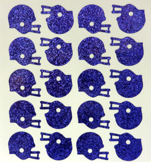 Helmet Glitter Sticker Sheet - Purple - 20 per sheet