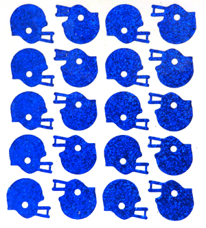Helmet Glitter Sticker Sheet - Royal - 20 per sheet