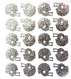 Helmet Glitter Sticker Sheet - Silver - 20 per sheet