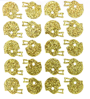 Helmet Glitter Sticker Sheet - Soft Gold - 20 per sheet