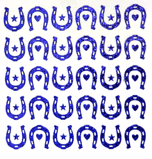Horseshoe Glitter Sticker Sheet - Purple - 20 per sheet
