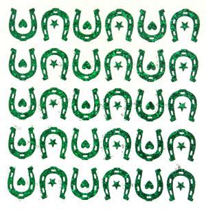 Horseshoe Glitter Sticker Sheet - Emerald - 20 per sheet