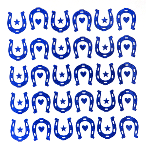 Horseshoe Glitter Sticker Sheet - Royal - 20 per sheet