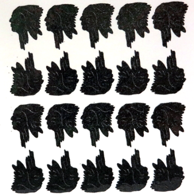 Indian Glitter Sticker Sheet - Black - 20 per sheet