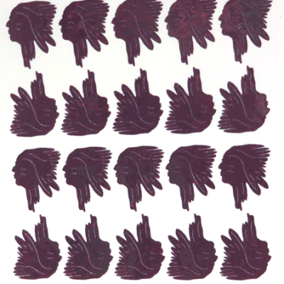 Indian Glitter Sticker Sheet - Burgundy - 20 per sheet