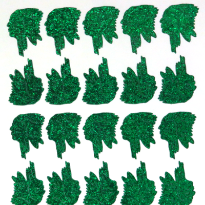 Indian Glitter Sticker Sheet - Emerald - 20 per sheet