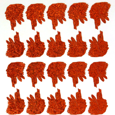 Indian Glitter Sticker Sheet - Orange - 20 per sheet
