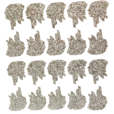 Indian Glitter Sticker Sheet - Silver - 20 per sheet