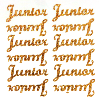 Junior Glitter Sticker Sheet - Old Gold - 12 per sheet